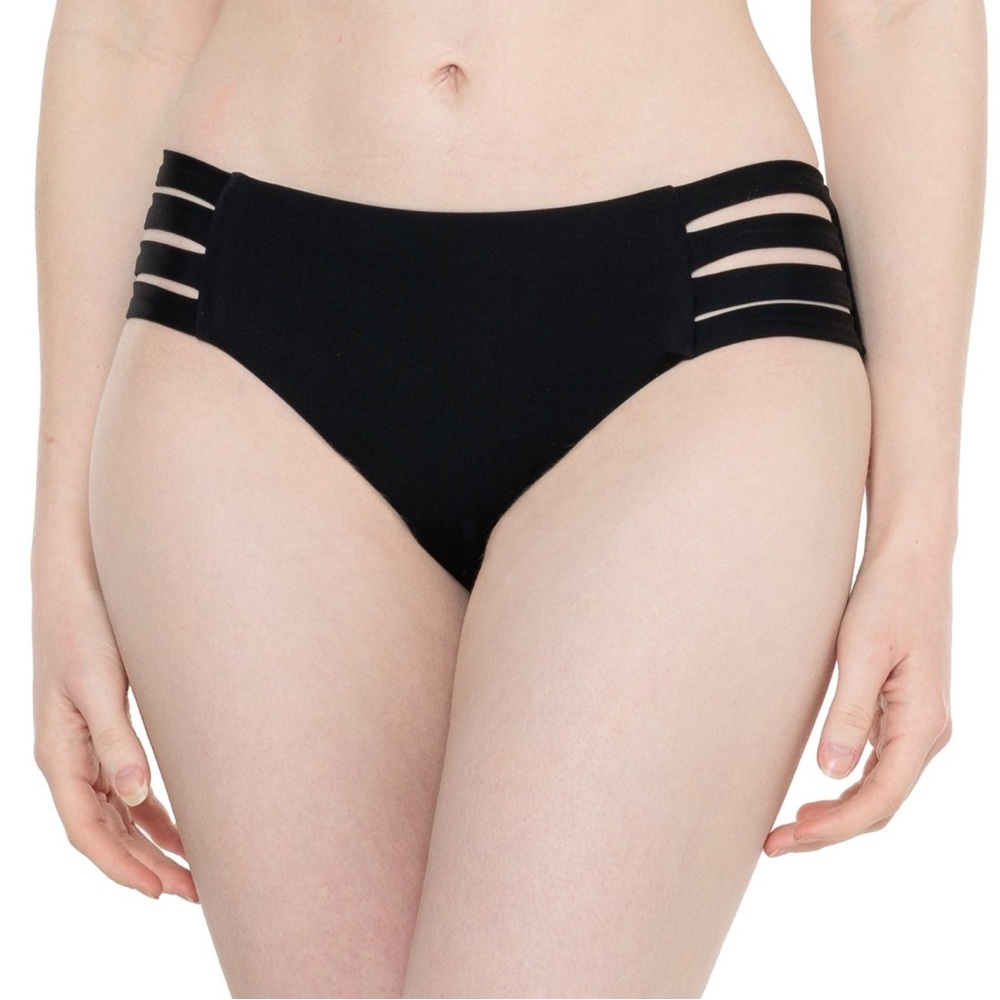 Seafolly Black Active Multi-Strap Hipster Bikini Bottoms (M)